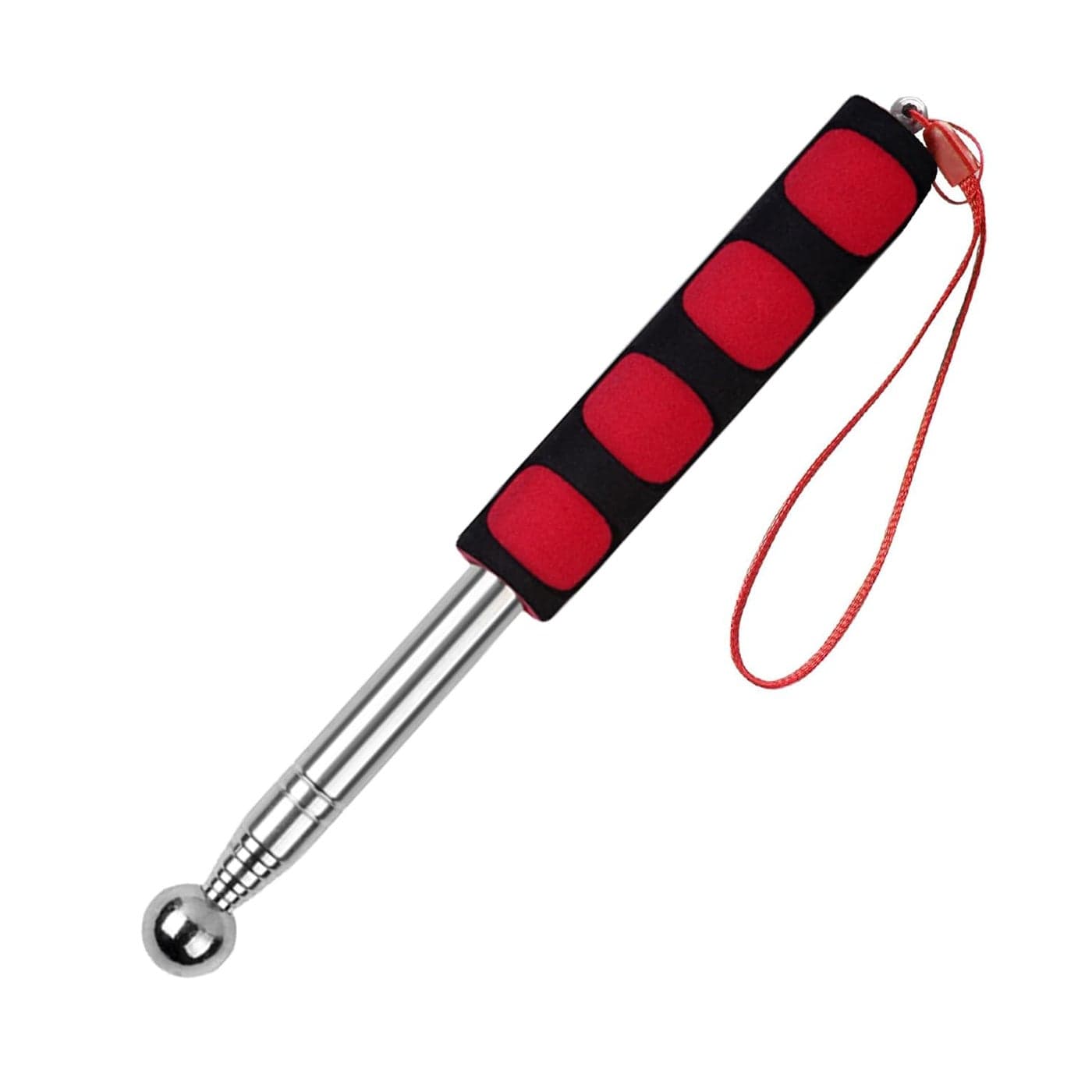 YiiSeeJo 115 CM Red Hollowing Drum Hammer Sound Detection Folding StickThickened Rod Collapsible Baton for House Decoration Inspection