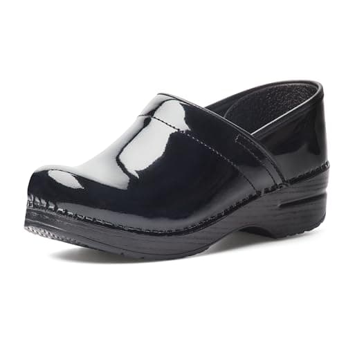 Dansko Women’s Professional Slip-On Clogs –Rocker Sole and Arch Support for Comfort-Ideal for Nursing, Food Service, Healthcare Black Patent 12.5-13 M US