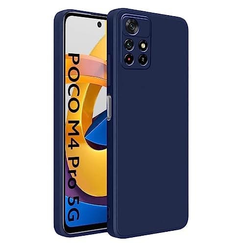 LIRAMARK Silicone Soft Back Cover Case for Mi Redmi Note 11T 5G / Poco M4 Pro 5G/ Note 11 5G (Silicone Blue)
