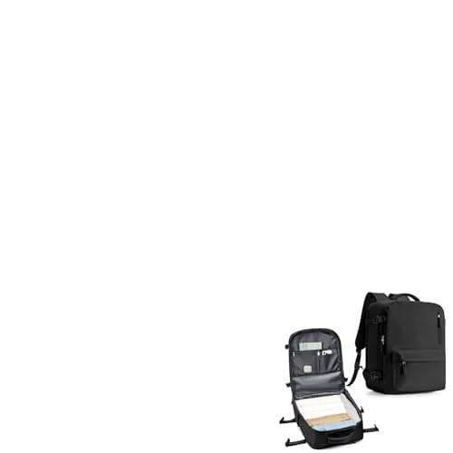 WONHOX Travel Backpack WomenCarry On Backpack Flight Approved 18x14x8 inches Bag Spirit Airlines Personal ltemCollege Sports Hiking Rucksack Waterproof Casual Daypack Laptop Blackpack MenBlack