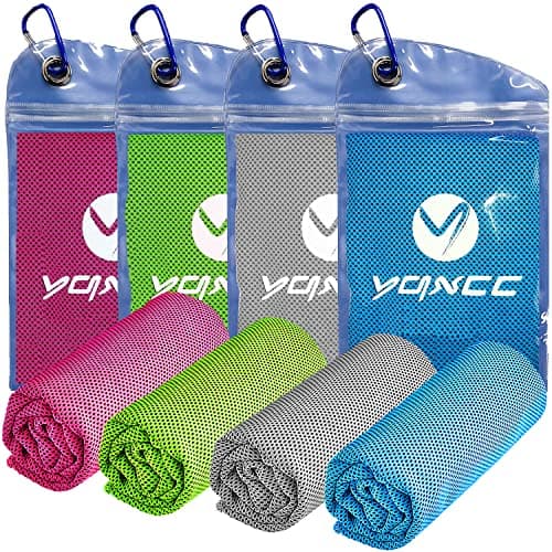 YQXCC 4 Pack Cooling Towels Cool Towel Soft Breathable Chilly Towel Microfiber Ice Cold Towel for Yoga Golf Gym Camping Running Fitness Workout More Activities