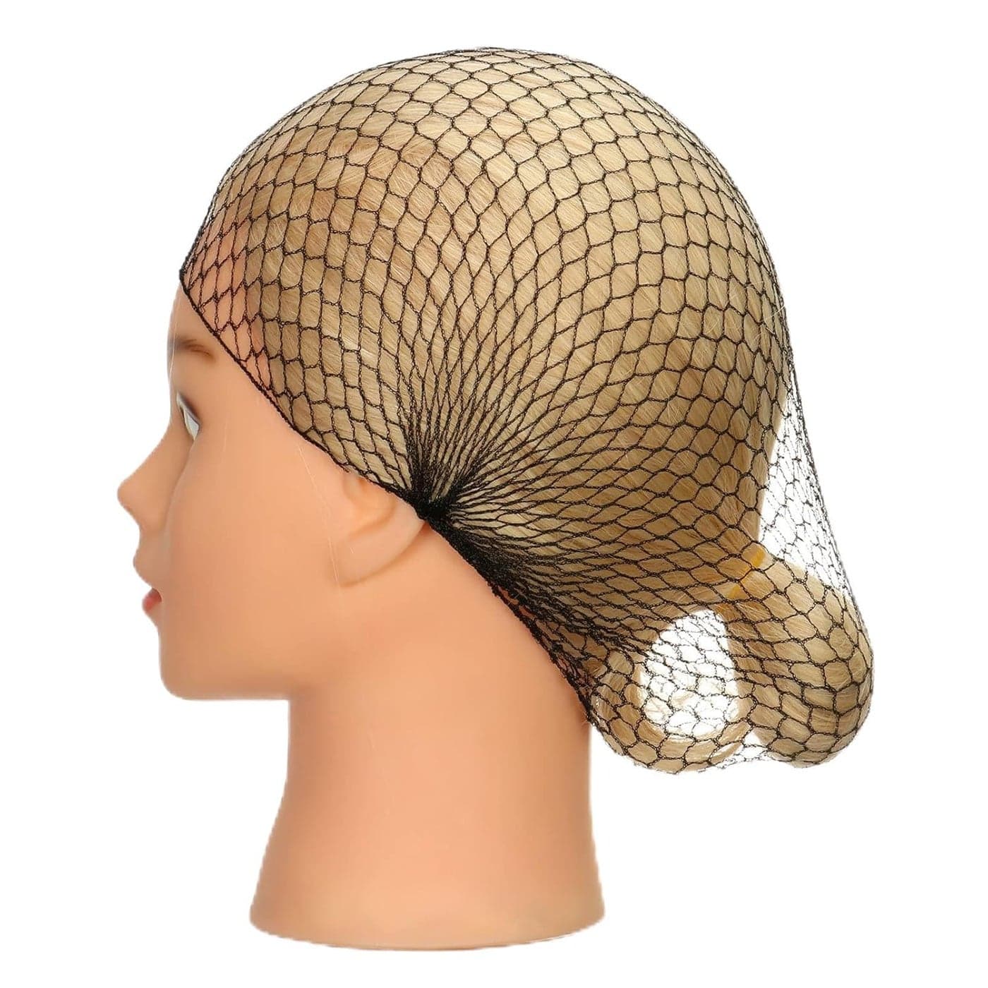 24 Count Black Invisible Elastic Edge Thicker Mesh Hair Nets for Women Hair Bun Food Service Ballet