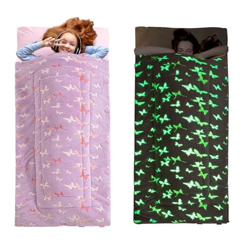 HOMBYS Glow in the Dark Sleeping Bags for 1012 Years Old Kids 84x30 Soft Kids Nap Mat with Pillow and Blanket for Daycare School Grey Travel Sleep Bag for Childern Girls Boys Truck Travel Camping