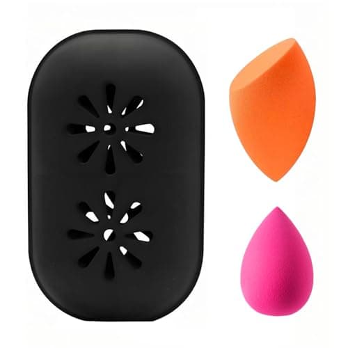 Eatra Large 2 in 1 Makeup Sponge HolderTravel Make Up Sponges OrganizerSilicone Quick Drying Make Up Sponge Case With Bonus Blender SpongesSuitable for Business or Travel Black