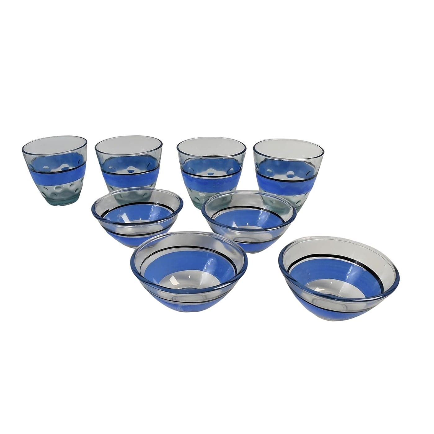 Oblivion 4 Pc Glass 4 Pc Bowl Set Multipurpose BPAFree Food Safe Dishwasher Safe Perfect for Soup Ice Cream Yogurt Fruits Ideal for Healthy Lifestyle