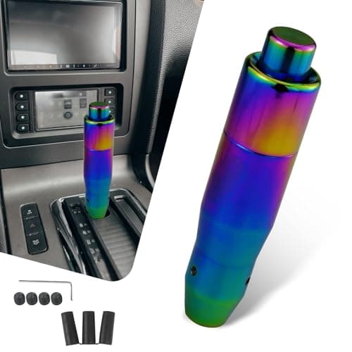 QODOLSI 1 PC Car Automatic Shift Lever with Adapter 137 x 57 Easy Control Smooth Easy Grip Alloy Shift Knob Modified Accessories for Automatic Transmission Cars Multicolored