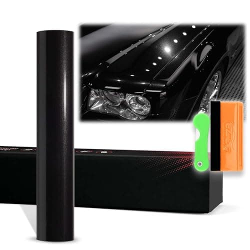 12"x60" (1FTx5FT) PPF Paint Protection Film Gloss Black Silver Metallic Self Healing Auto Bra Vinyl Wrap Invisible Scratches Shield Sheet DIY with Tool Kit