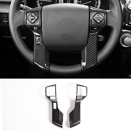 Voodonala for 4runner Steering Wheel Cover Decoration Trim fit Toyota 4runner SUV 2010-2019(Carbon Fiber Grain)