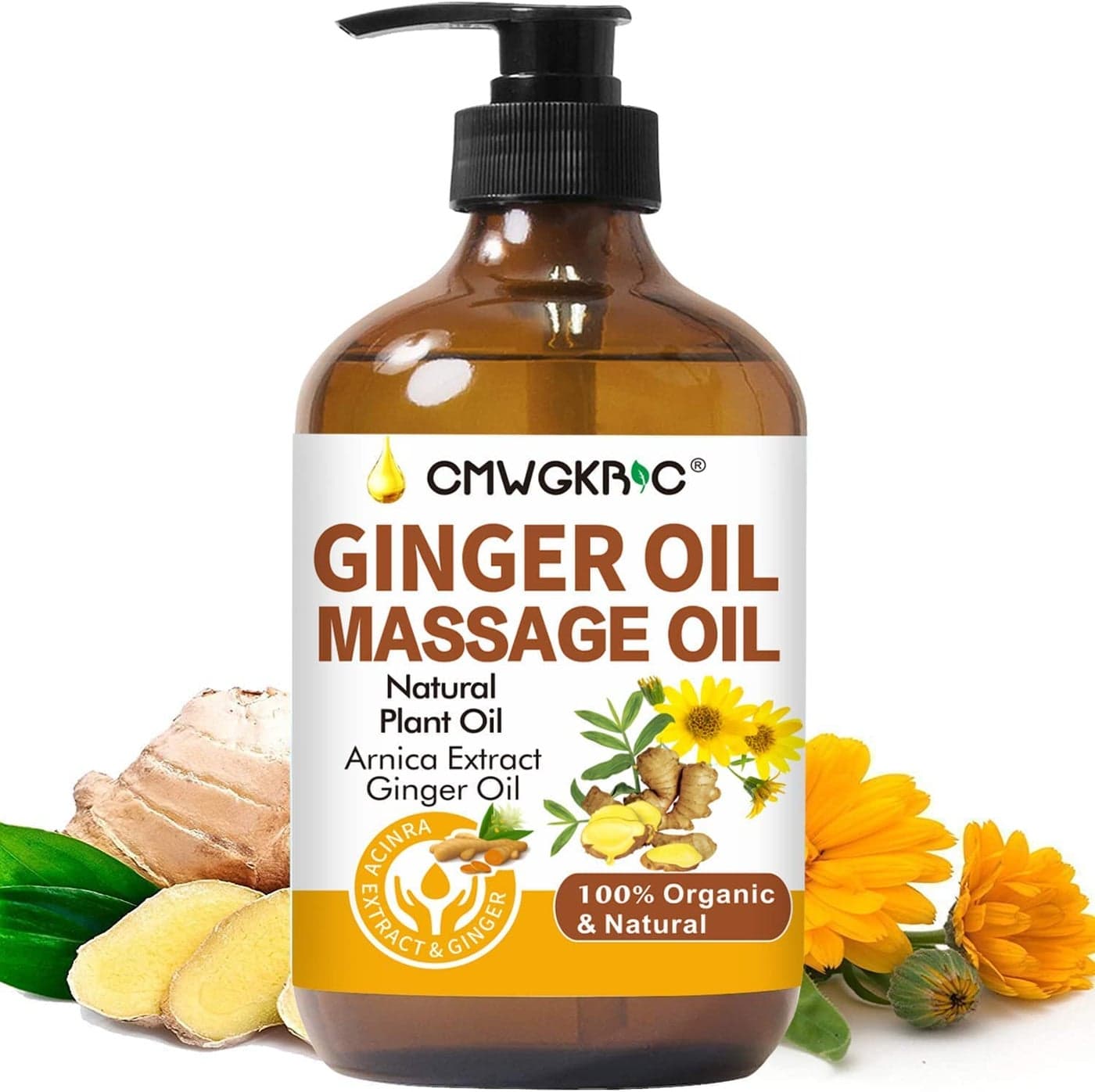 Ginger OilGinger Massage Oil for Lymphatic DrainageNatural Body Oil for SkinArnica OilSore Muslce Massage OilSpa Ginger OilWarming and Relaxing for Mothers Day GiftsFathers Day Gift