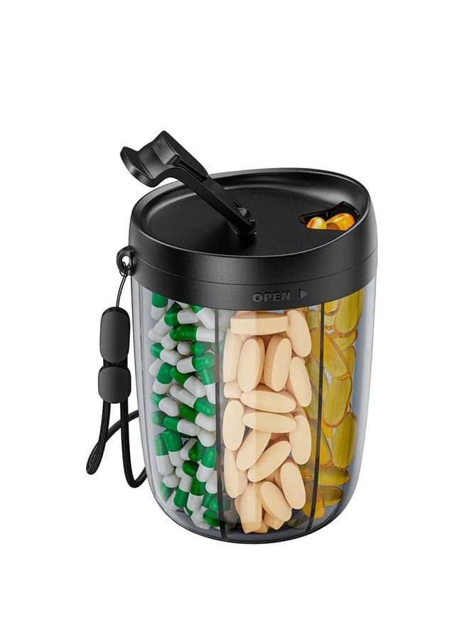 Large Supplement Organizer Bottle, Holds Plenty of Vitamins in 1 Monthly Pill Dispenser with Anti-Mixing & Wide Openings Design, Easy to Retrieve Meds, Includes 20 Pcs Stick-on Labels