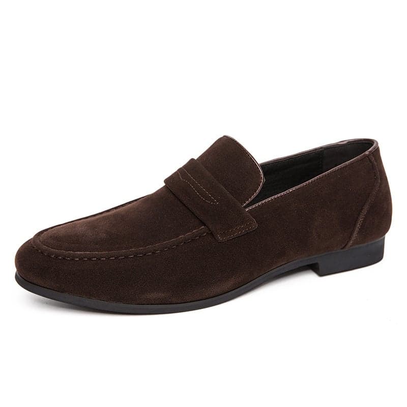 2023 Autumn New British Men'S Casual Leather Shoes Pointed Toe Slip-On Korean Fashion Stylist Slip-On Fashion Shoes