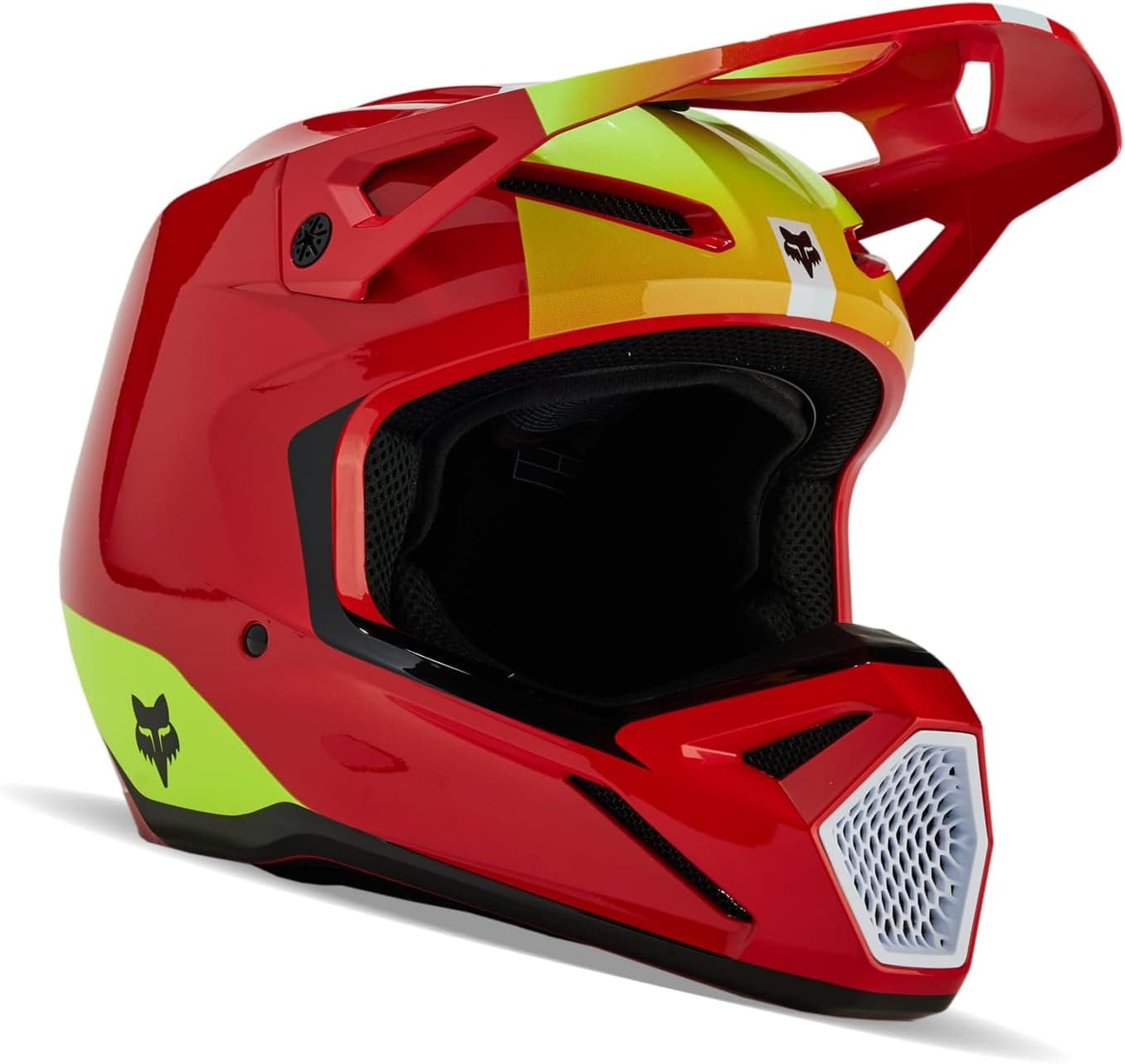 Fox Racing Unisex Kids Youth V1 Motocross Helmet - Fluorescent Red Ballast