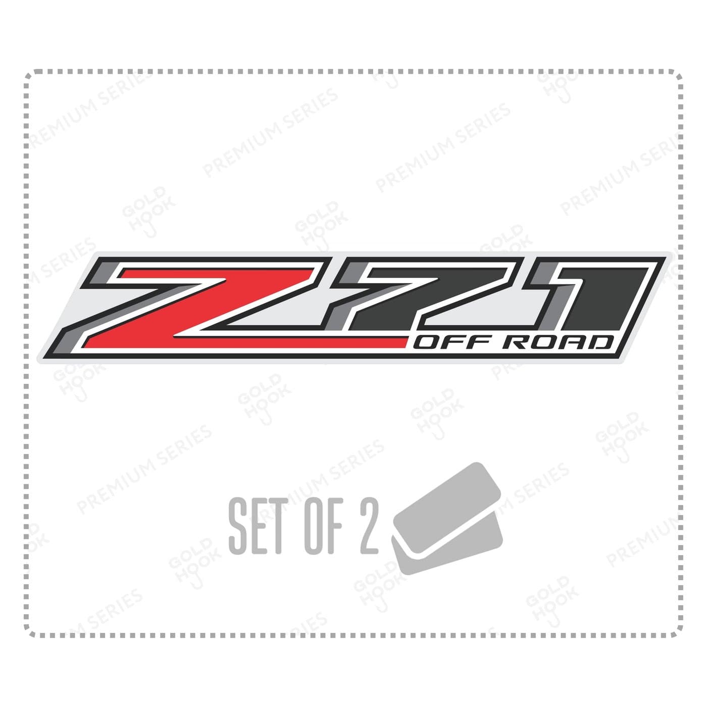 GOLD HOOK Decal for Trucks Chevy Silverado Z71 Off Road Stickers F 20142024 Bed Side 1500 2500 HD Premium Series Metallic Finish
