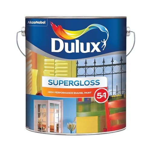 Dulux Supergloss 5 in 1 | Super-Premium Enamel Paint for Wood and Metal surfaces | Rich, Deep, and long lasting shine, Mirror like finish | Crack Resistant paint film, 4 Litres, Yellow