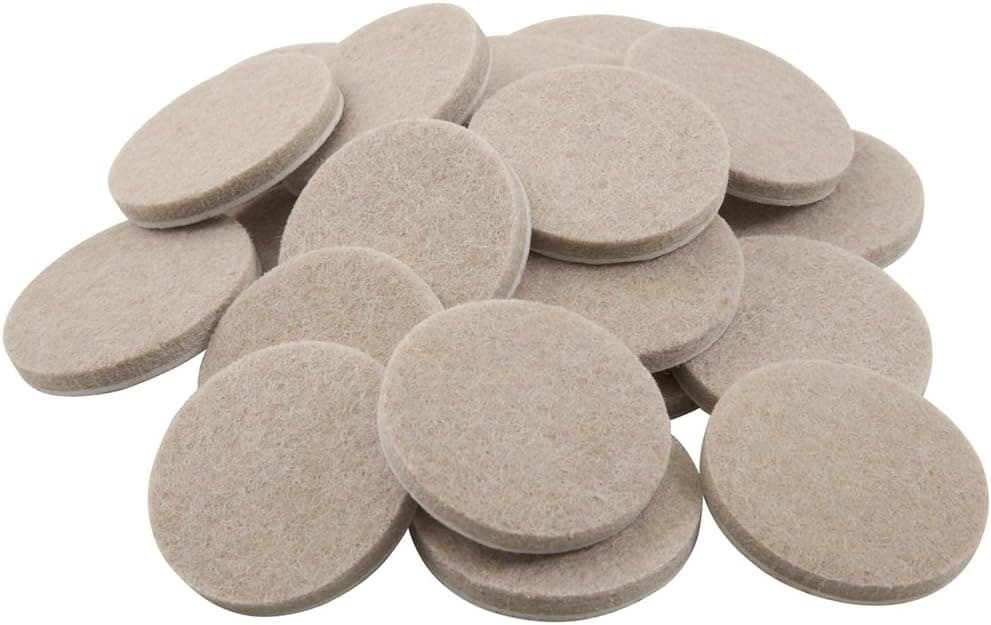 SoftTouch 1 12 Round HeavyDuty SelfStick Felt Furniture Pads Protect Surfaces from Scratches Damage Beige 24 Pack