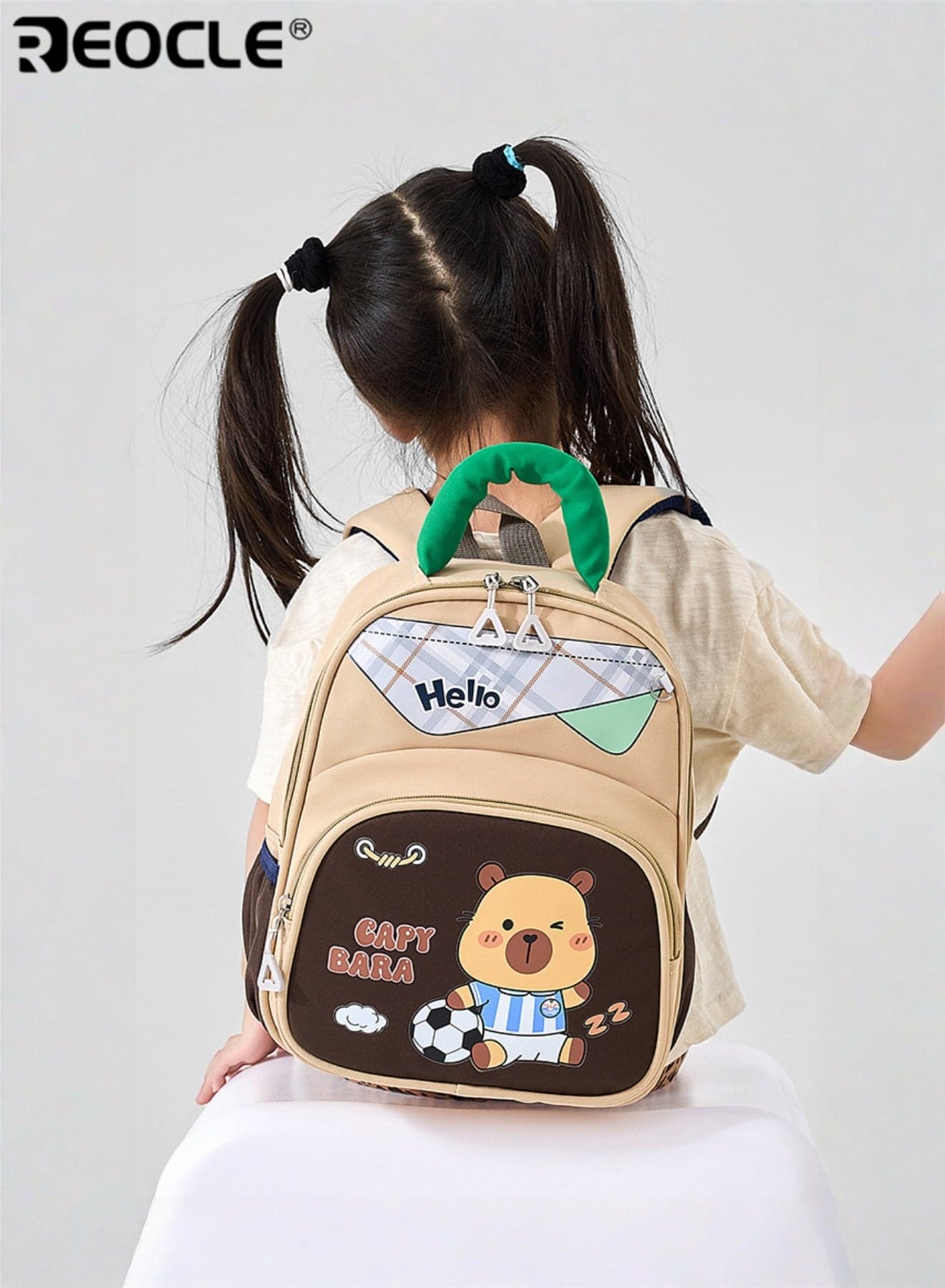 Kids' Backpack Cartoon Animal & Text-Print Casual Daily School Bag Lightweight Water-Resistant Outing Rucksack Playful Themed Daily Commute Storage Backpack