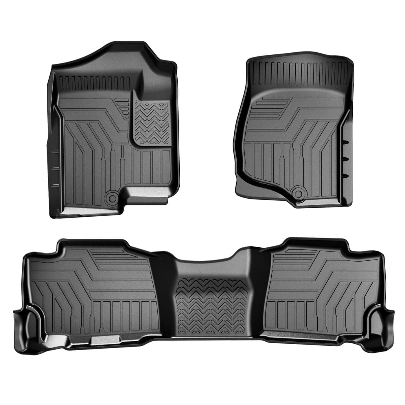 T TGBROS Custom Fit Floor Mats for 20072014 Chevrolet TahoeGMC YukonCadillac Escalade AllWeather Floor Mat Liners Front Rear Row 3 Pcs Liner NonSlip TPE Black