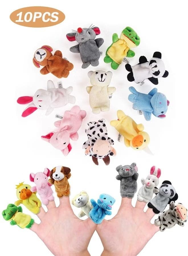 10 PCS Finger Puppets for Kids Toddlers Ages 1-3 3-5 4-8, Mini Plush Animals Baby Finger Puppet Toys, Show Theater Props, Small Prize Box and Bulk Party Favors for Kids, Toddlers