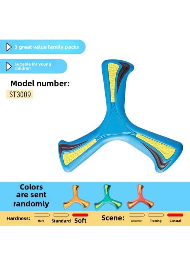 Eva Foam Boomerang Hand Throw Toy for Kids Students - 3 Leaf Design, Outdoor Sports Fun - Hot Sale Family Pack (Random 3 Colors) - Ultimate Gift for Outdoor Enthusiasts - Kids Boom