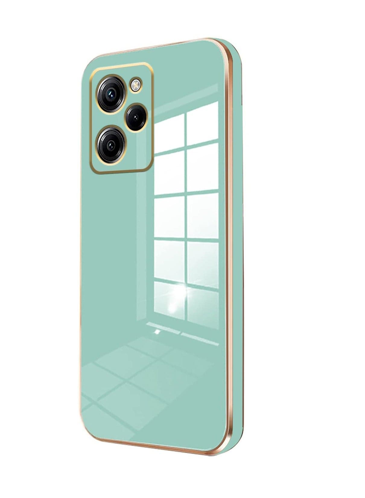 Xiaomi Poco X5 Pro 5G Green Mobile Phone Case Cover, Luxury Plating Soft Back Cover, Raised Full Camera Protection
