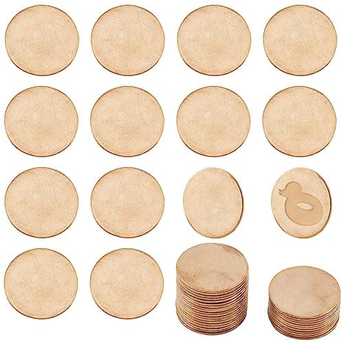 PH PandaHall 30pcs Brass Stamping Blanks, 25mm(1 Inch) Circle Metal Tags Golden Solid Blank Coins Jewelry Stamping Discs Round Blanks Tag Pendants for Earring Pendant Charm Jewelry Making, No Hole