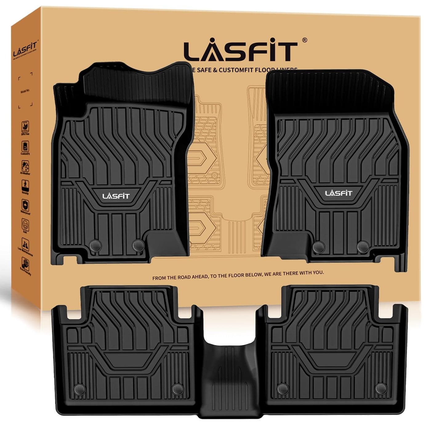 LASFIT Floor Mats for Nissan Rogue 20142020 Not Fit Rogue Sport or Select All Weather TPE Custom Fit Durable Floor Liners for Rogue SSVSL 2020 2019 2018 20172014 1st 2nd Row Car Mats