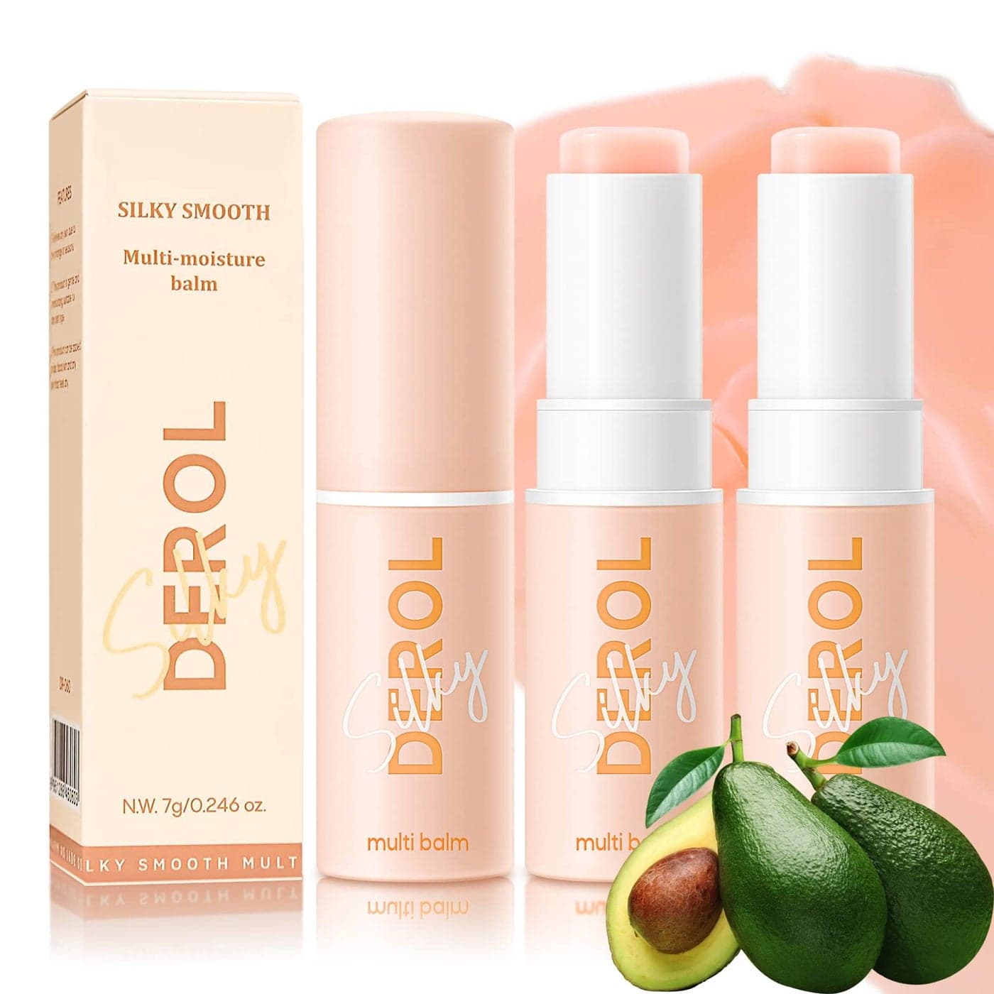 LOKFAR 2PCS Wrinkle Repair Moisturizing Multi Balm Stick Antiwrinkle Face Balm Eye Balm Body Hydrating Face Moisturizer Wrinkle Balm Stick Face Skin Collagen Moisturizer for Dry Skin 7g0246 oz