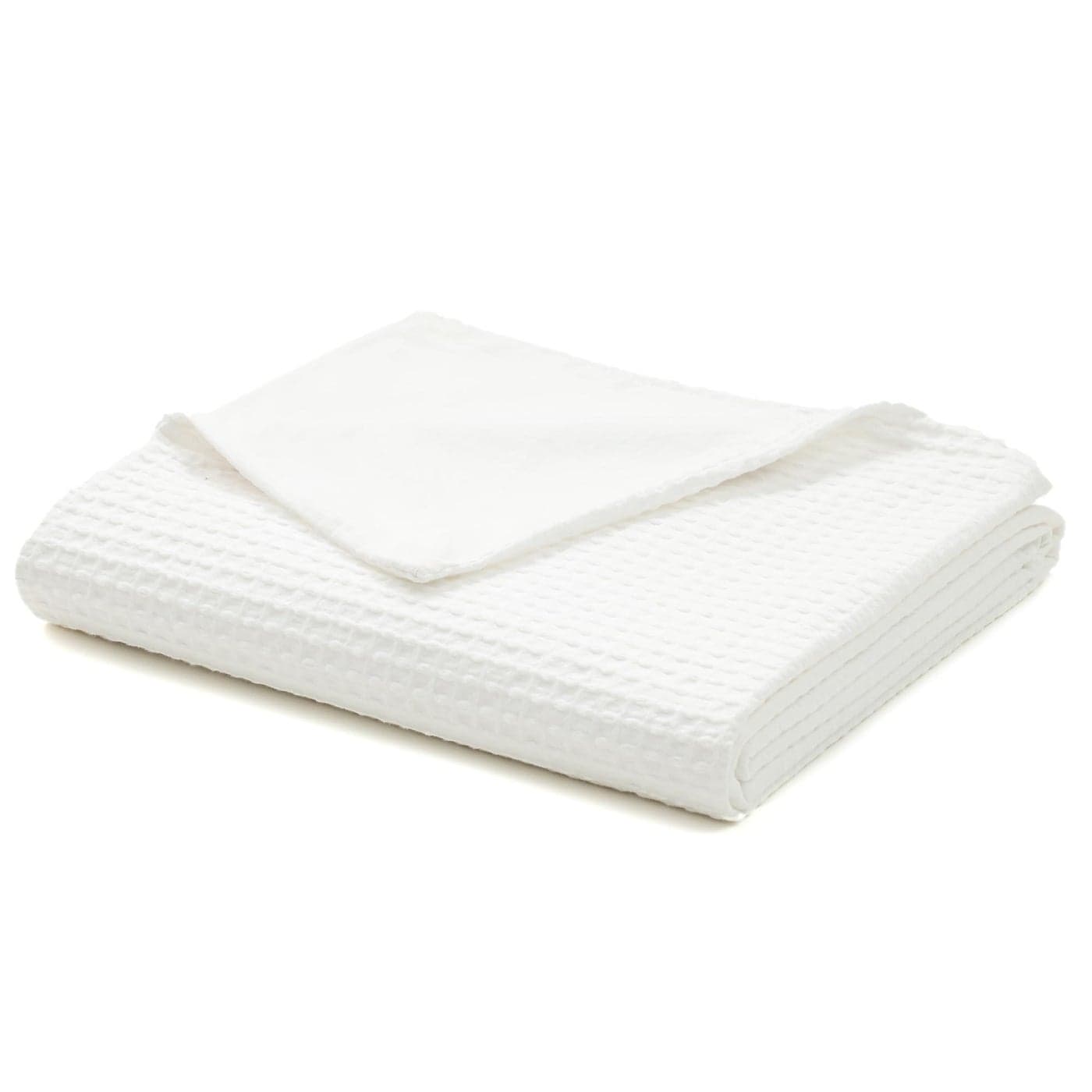YnM Cotton Waffle Weave Duvet Cover for Weighted Blankets with 16 Strings Coconut White 48x72