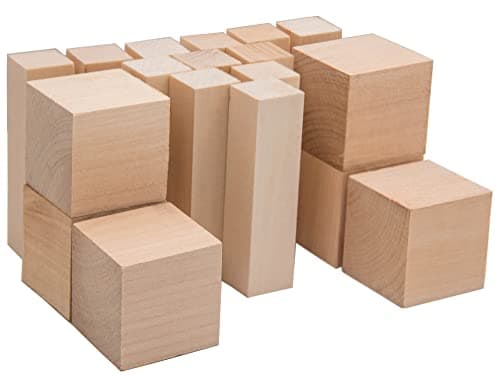 BeaverCraft Basswood Carving Blocks BW18 pcs Whittling Wood for Crafts Soft Carving Wood Basswood Kit 2 Different Sizes Unfinished Wooden Blocks for Carvers