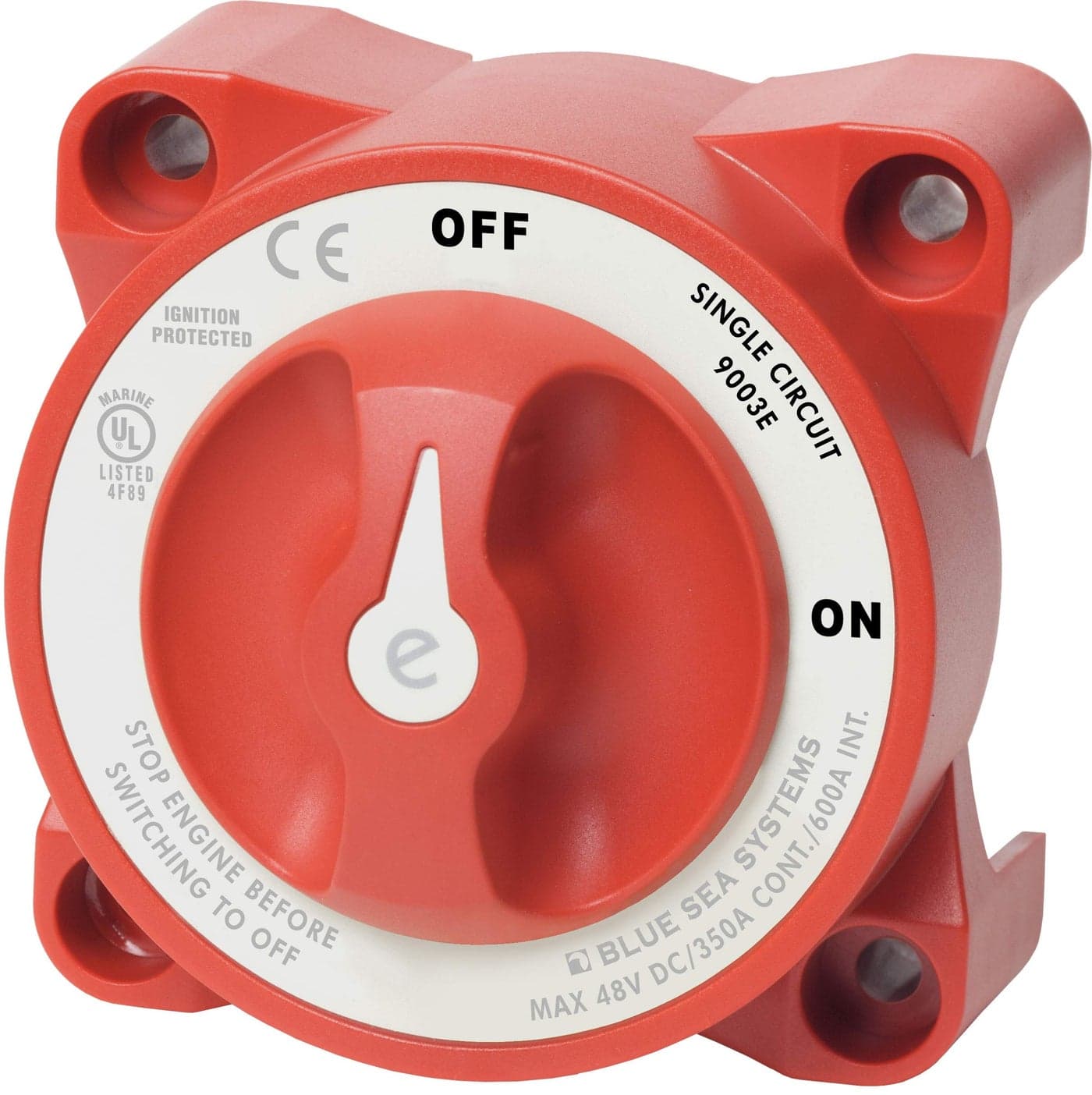Blue Sea Systems 9003E eSeries Single Circuit OnOff Compact Battery Switch 32V DC 325A Red