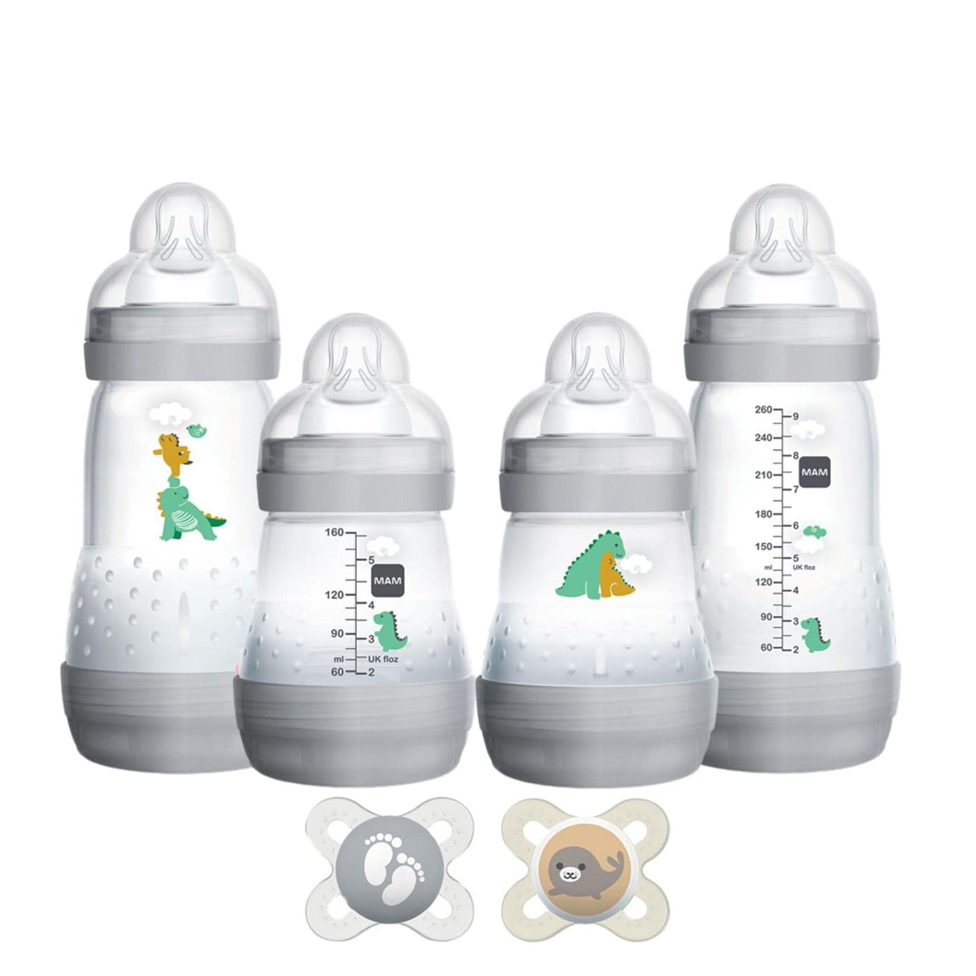 MAM Feed Soothe Feeding Set Newborn Essentials Must Have for 03 Months Including 6 Pieces AntiColic Baby Bottle SelfSterilizing Skinsoft Silicone Pacifiers Baby Gift Unisex