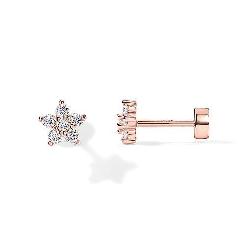 PAVOI 14K Flat Backs (Flower, Rose Gold)