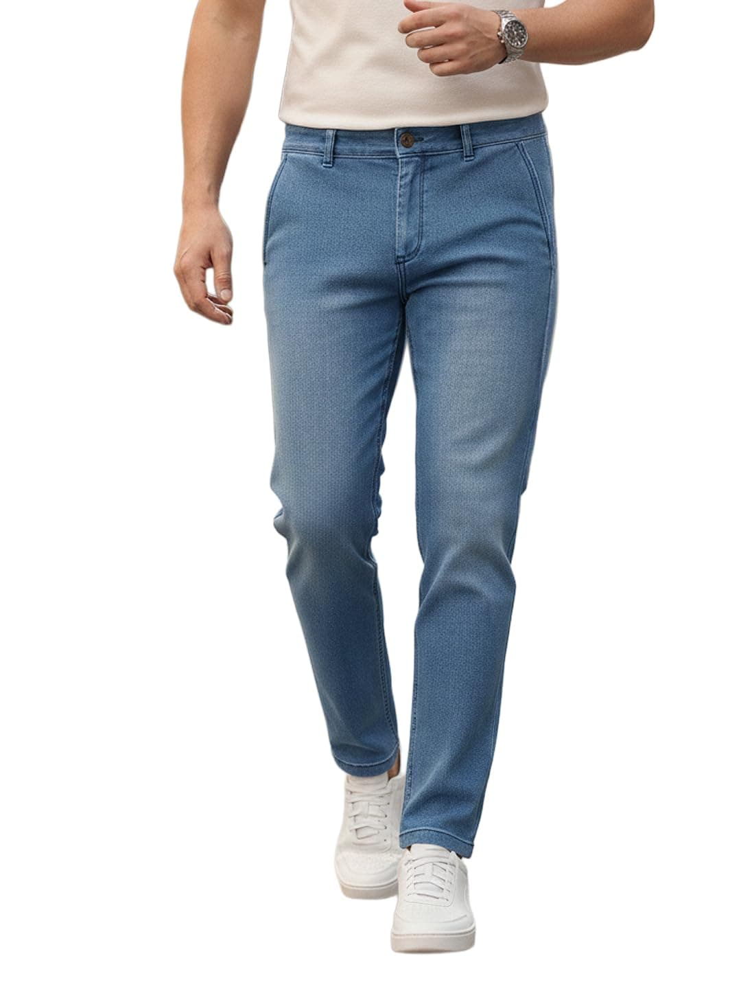 Urbano Fashion Men Mid Rise Slim Jeans (Epssprcrs-Lblue-40_Light Blue)
