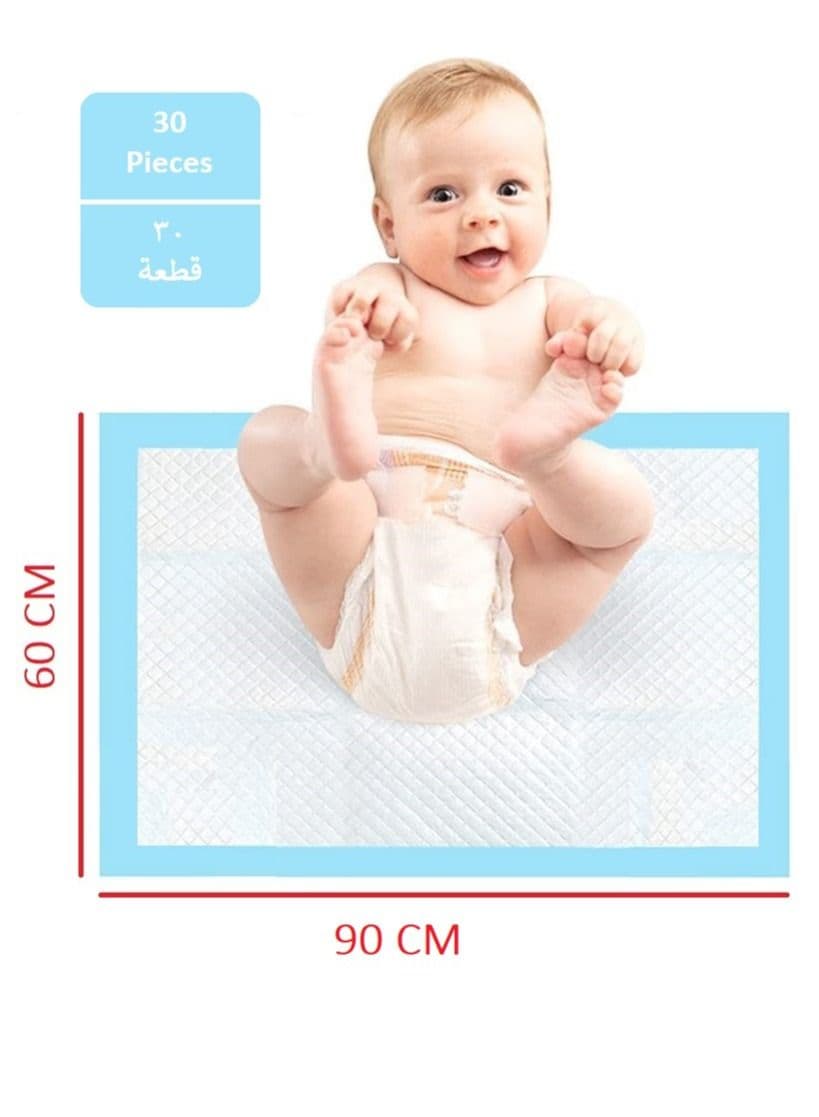 30 Pieces Packed in 3 Pouches 60 cm x 90 cm Disposable Changing Pads for Baby Soft Ultra Absorbent Waterproof Large Diaper Changing Pad Liners Baby Changing Pad Cover Bed Pads