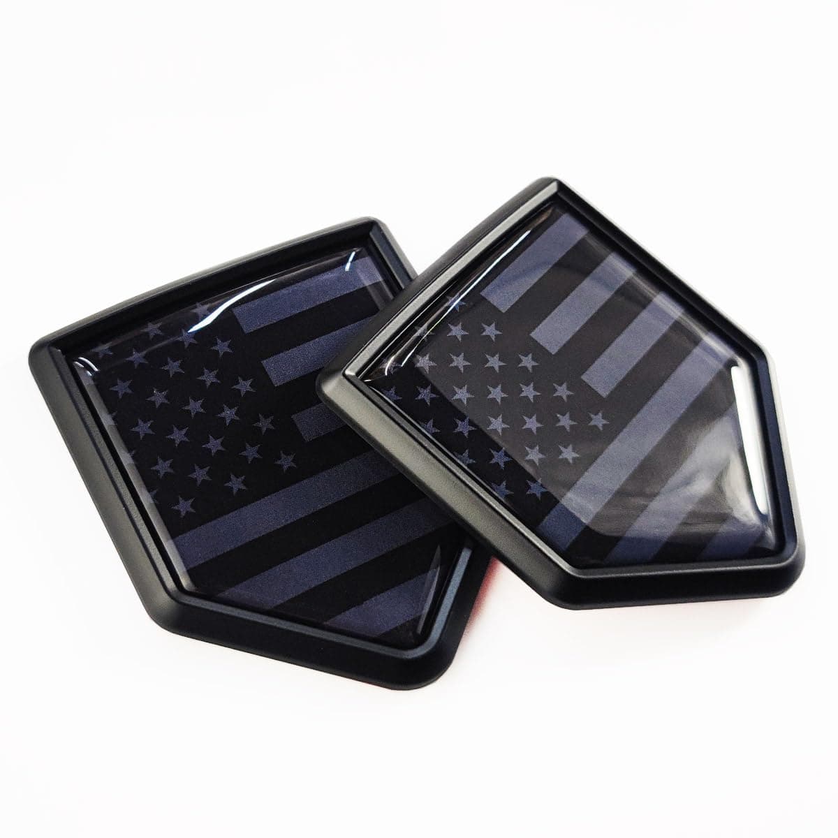 Newperlite All Black US American Flag Decal Sticker Car Emblem USA Flag Car Decoration Accessories Chrome Shield for Truck Vehicles Cars 2 Pack