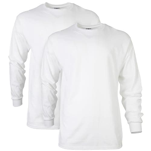 Gildan Men's Ultra Cotton Long Sleeve T-Shirt, Style G2400, Multipack, White (2-Pack), 3X-Large