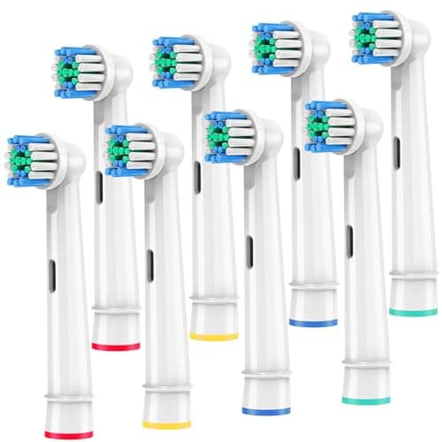 Replacement Toothbrush Heads Compatible with Oral-B Braun,8 Pack Professional Electric Brush Heads for Oral B Replacement Heads Refill Pro 500/1000/1500/3000/3757/5000/7000/7500/8000