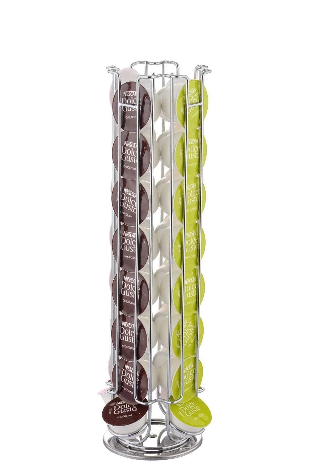 Quailitas 32 Coffee Pod Holder For Dolce Gusto Coffee Capsule Holder Compact Design Silver Finish Coffee Machine Accessories
