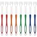 Boao 8 Pieces Three Sided Toothbrush Autism Travel Sensory Toothbrush for Complete Teeth Great Angle Bristles Clean Tooth GentleSoft Green Blue Yellow Red