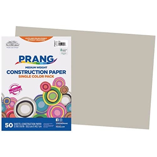 Prang Formerly SunWorks Construction Paper Gray 12 x 18 50 Sheets