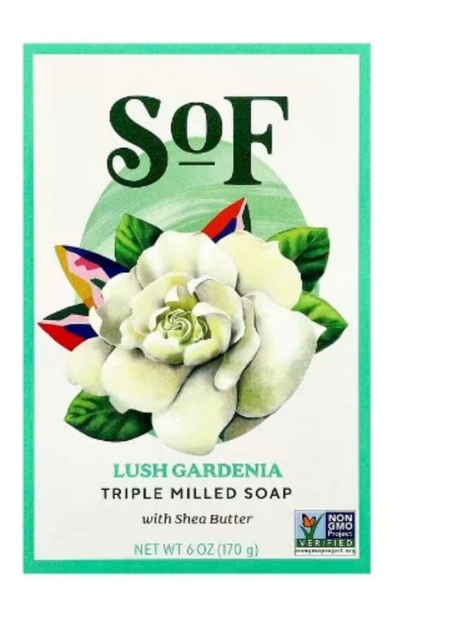 SoF, Triple Milled Bar Soap with Shea Butter, Lush Gardenia, 170 g
