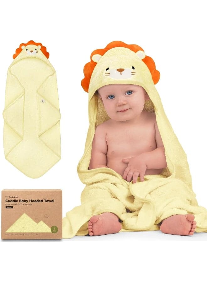 KeaBabies Baby Hooded Towel - Viscose Derived from Bamboo, Toddler Bath Towel, Infant Towels, Large Hooded Towel, Organic Baby Towels with Hood for Girls, Babies, Newborn Boys (Lion)