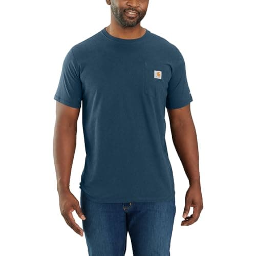 Carhartt Men's Force Relaxed Fit Midweight Short-Sleeve Pocket T-Shirt, Light Huron Heather, 3X-Large/Tall