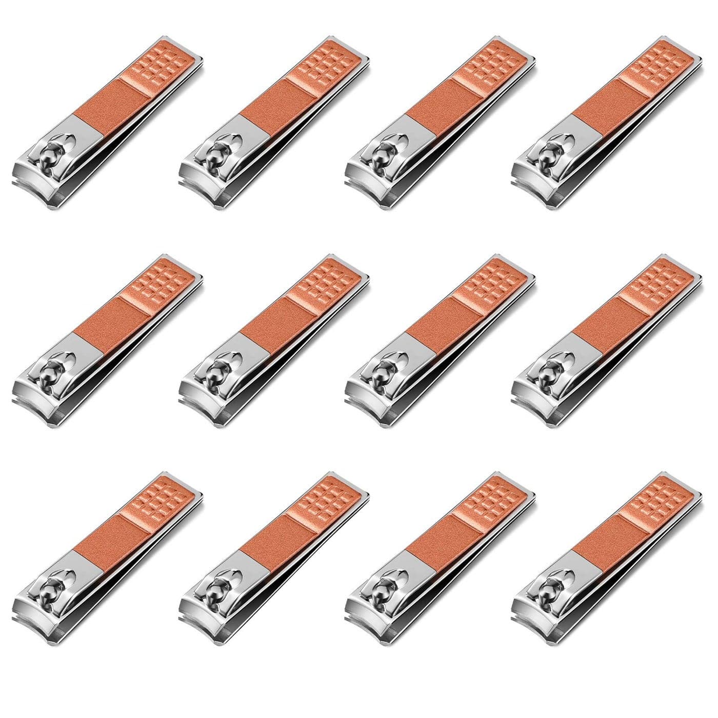 Yaomiao 12 Pieces Nail Clipper Set Stainless Steel Nail Cutter Fingernails and Toenail Clipper Cutter for Women Men Rose Gold