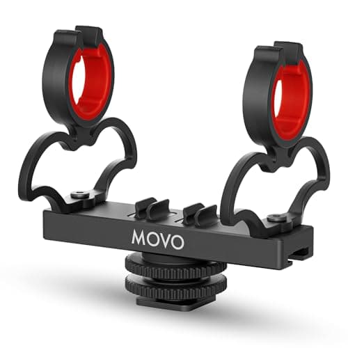 Movo SM6 Ultraflex Premium Shockmount for Shotgun Microphones Compatible with Rode NTG Series Sennheiser MKE600 AudioTechnica AT875R and More