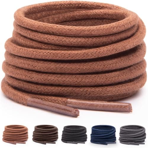 Miscly Shoe Laces for Dress Shoes - Round Oxford Shoelaces for Men - Multiple Lengths and Colors Available - Brown, 24″ (61 CM)