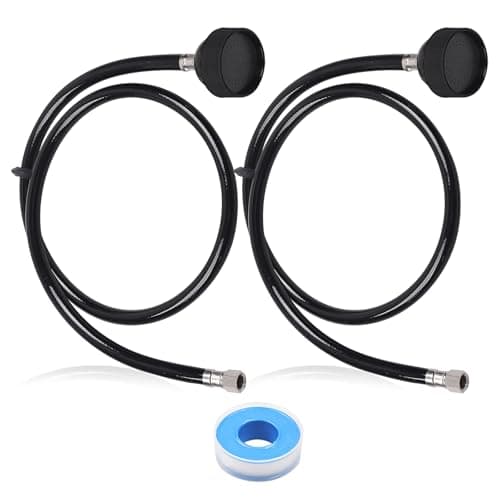 Aomitop 2Pcs Shampoo Bowl Sink Hose with SprayerSalon Spray Head Attachment for Shampoo Bowl Faucet Vacuum Breaker Salons Sink Barber Shop Spa 14 Thread