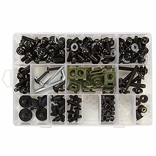 BACLAUGH Complete Fairing Bolts Screws Bodywork Kit Replacement For Kawasak Suzuki Honda Ducati Yamaha BMW GSXR Motorcycle Black