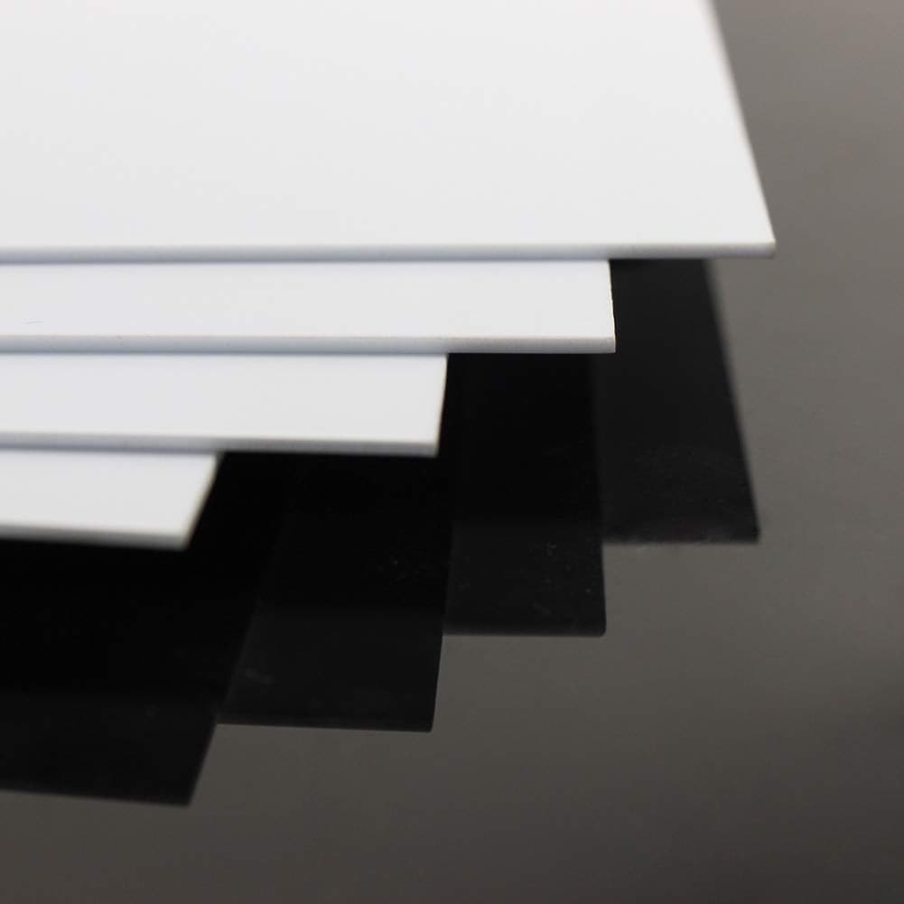 ABS0915 4pcs 15mm Thickness 200mm x 250mm White ABS Sheets 984 x 787 x 006 ABS Styrene Sheets for Model Train Layout New 15mm