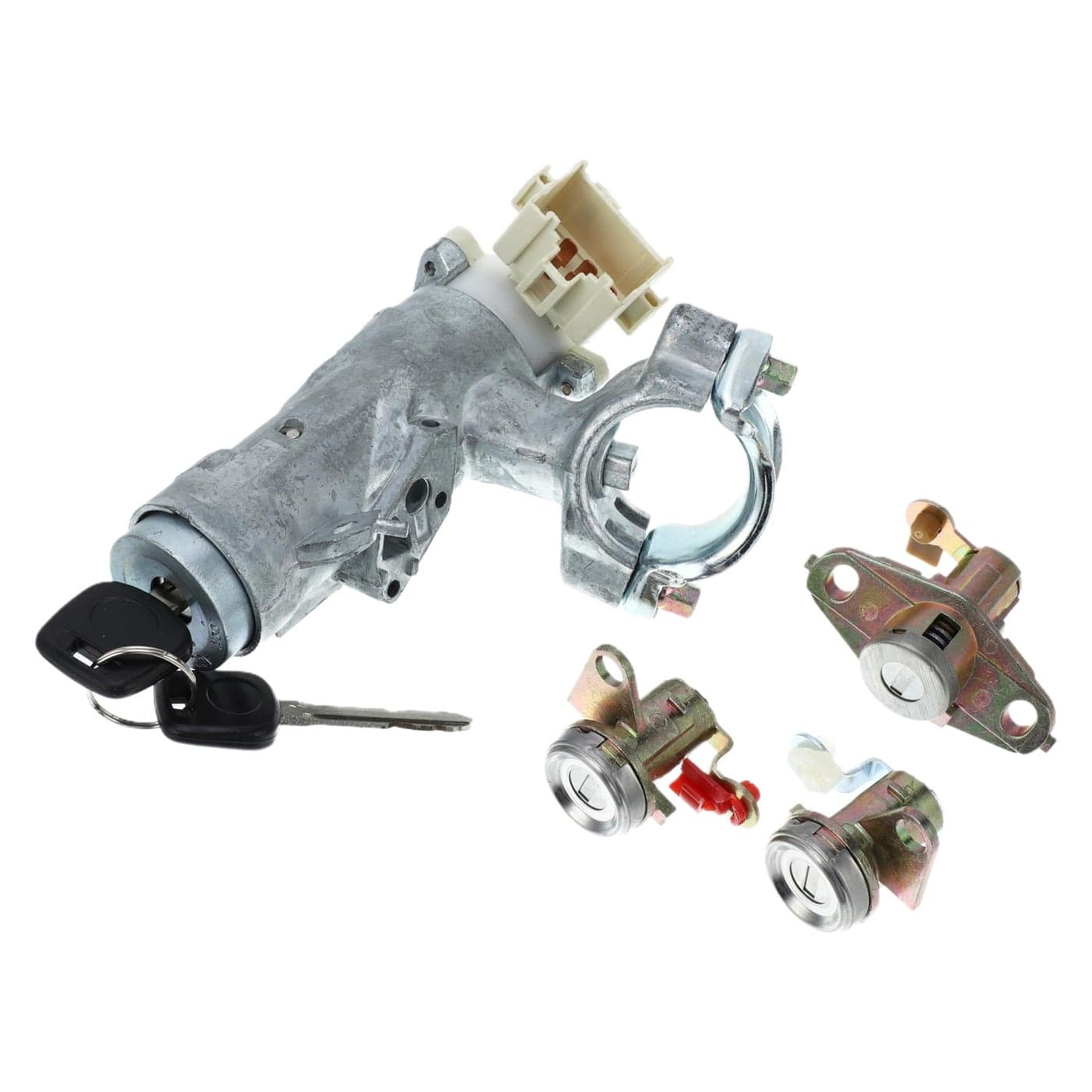 Partuto Ignition Switch Lock Cylinder Assembly wKeys No6905212340 for Toyota Corolla 19972002 for Toyota RAV4 19982000 Metal Silver Tone Door Lock Cylinder 1 Set